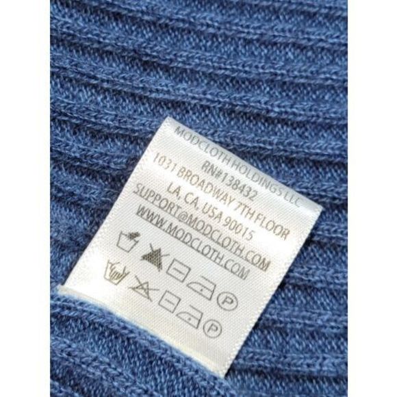 ModCloth Women's Short Sleeves Seashore Embroidered Blue Cotton Cardigan Size 1X - Picture 12 of 12